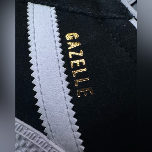 adidas Originals Black and White Gazelle Shoes - Picture 9 of 10